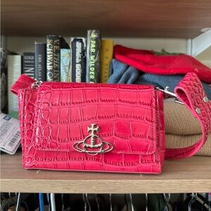 Vivienne westwood Hazel small handbag barbie pink calf leather NWOT with chain